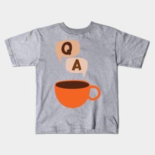 Coffee. The Question and The Answer. Retro Orange Cup Graphic Kids T-Shirt